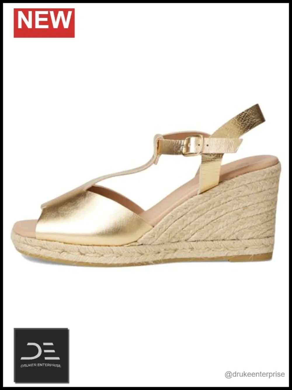 Leather Espadrille Wedge Sandal Slingback Jute Heel